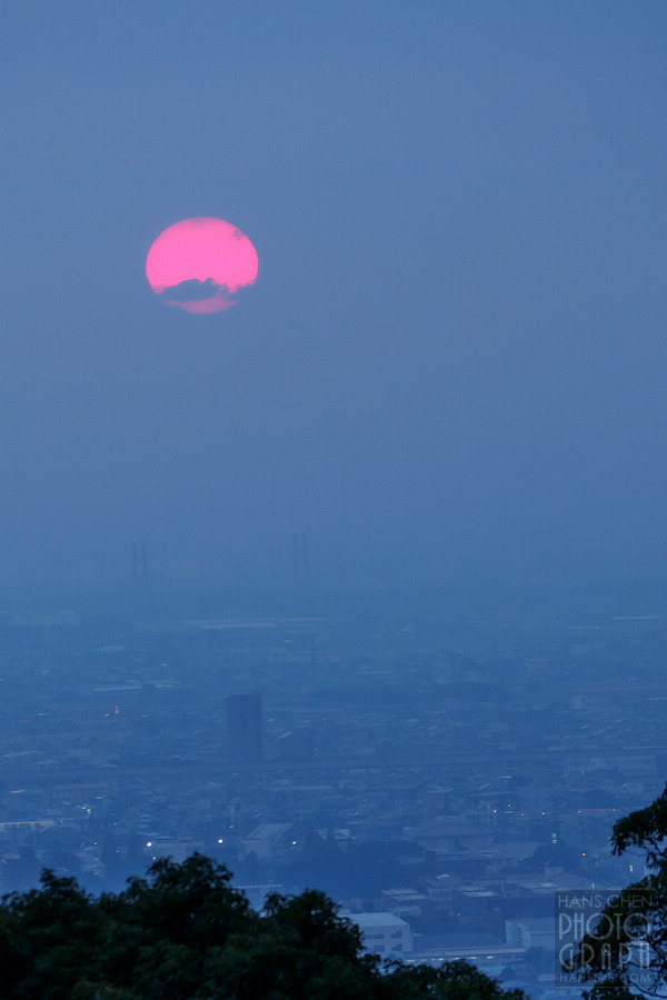 久留米高良大社夕照夜景