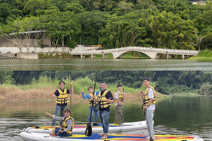 新竹青草湖，SUP立槳、天鵝船水上活動