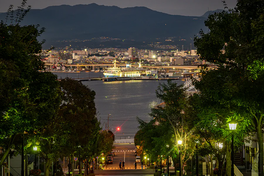函館八幡坂 經典港口夜景