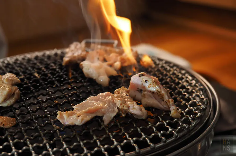 烤雞肉時爐火旺盛的療癒畫面