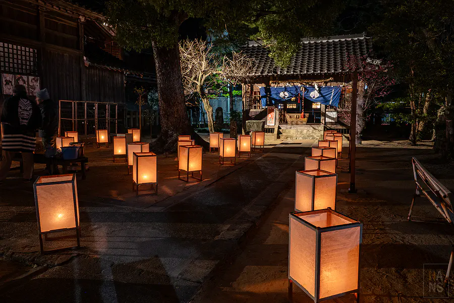 豐玉姬神社百彩燈籠夜間點燈
