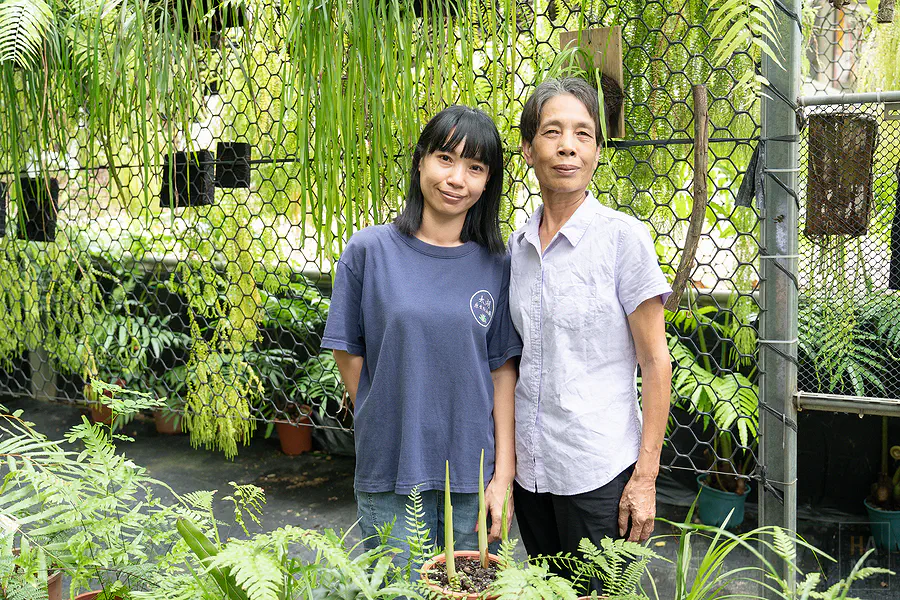 山豬窟太湖原生植物園主人在蕨類溫室內的合照