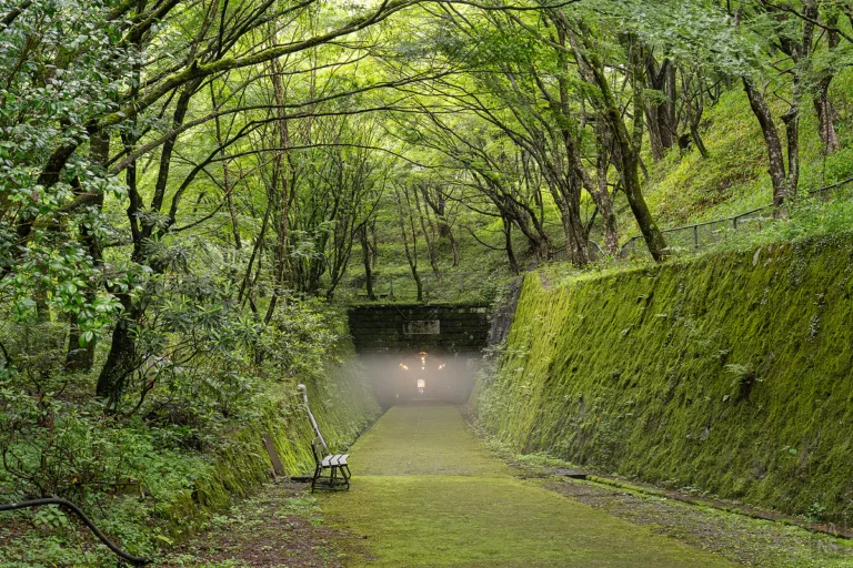 【大分景點】鯛生金山地底博物館︱終年 14 度的避暑秘境！坑道口薄霧宛如異世界結界，淘金體驗超好玩