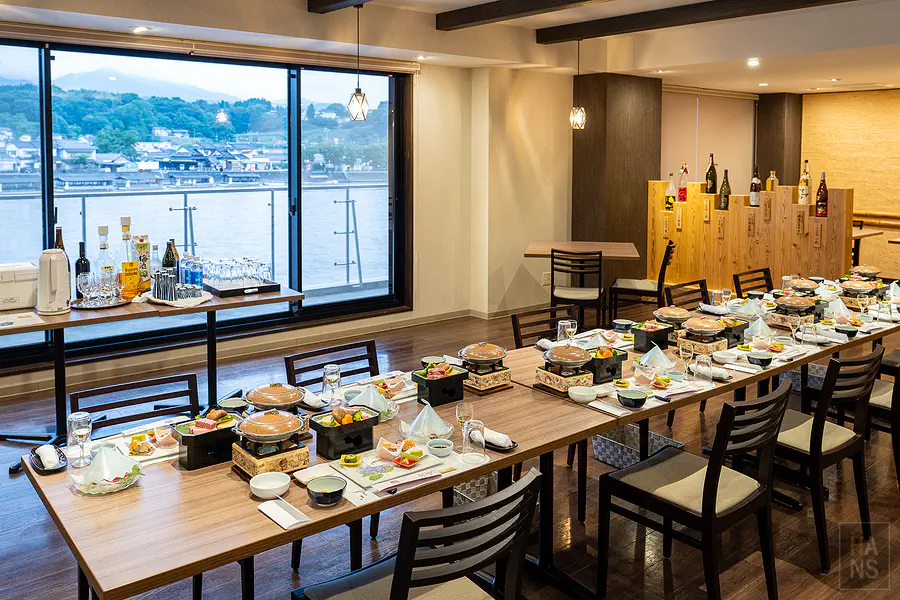 日田三隈飯店會席晚餐河景餐廳