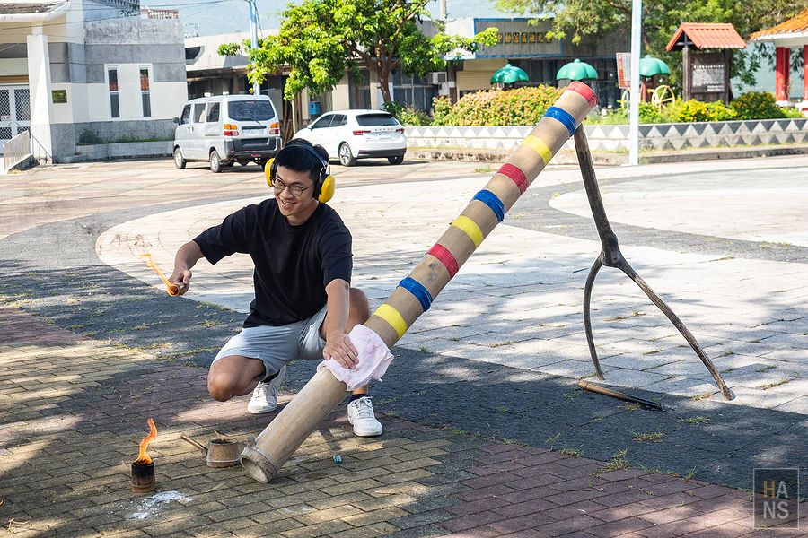 台東關山電光部落，竹炮體驗